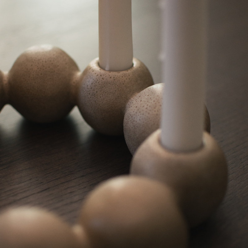 Bright Candle Holder, Beige