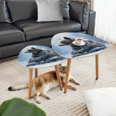Ensemble de 2 tables basses gigognes Triangle Nesting