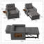 3-In-1 Chenille Convertible Sleeper Chair Bed With Side Table,  5-Position Adjustable Armchair With Storage Pocket-123039296