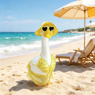 Polyester Bikini set Summer Three Piece Yellow Bikini Sun Hat Sunglasses For Pool Or Seaside
