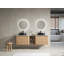 Meuble-lavabo mural 72 po avec lavabo d'art en céramique et 1 tablette de rangement, 4 portes à fermeture douce, emballage KD