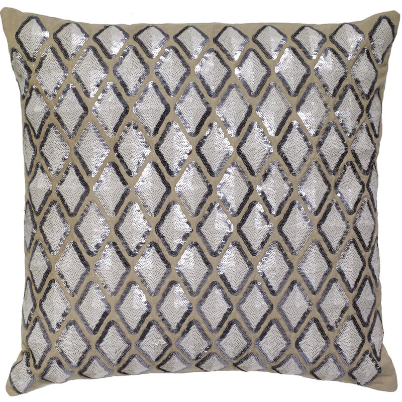 Housse et insert de coussin décoratif en duvet de plumes brodées Squin