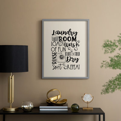 Laundry Room Framed Print - Solid Wood