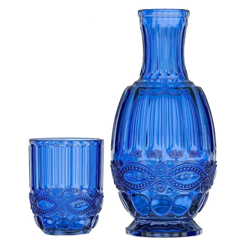 2-Piece Carafe and Cup Set, Blue
