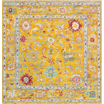 Oushak Southwestern Area Rug in Yellow