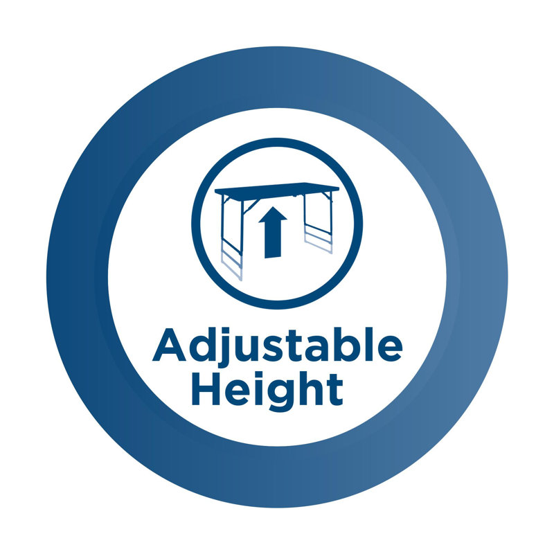 Gray Adjustable Height Fold-in-Half Portable Utility Table