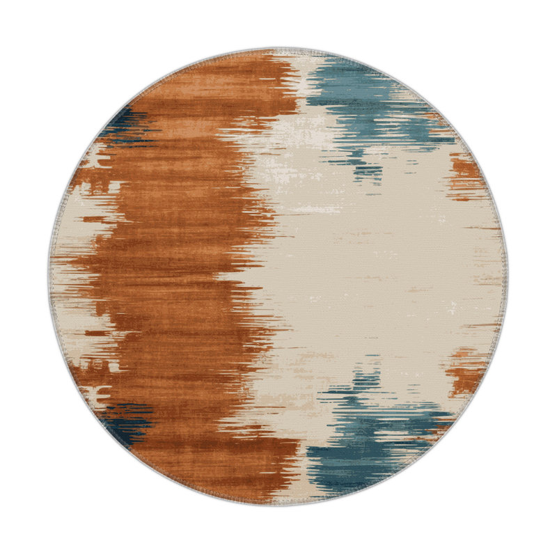 Watercolor Brown Indoor and Outdoor Area Rug, Rectangle 5' x 7'