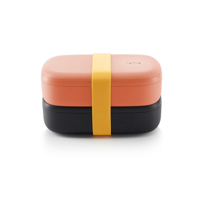 Lékué Lunch Box To Go 1L, Black/Orange