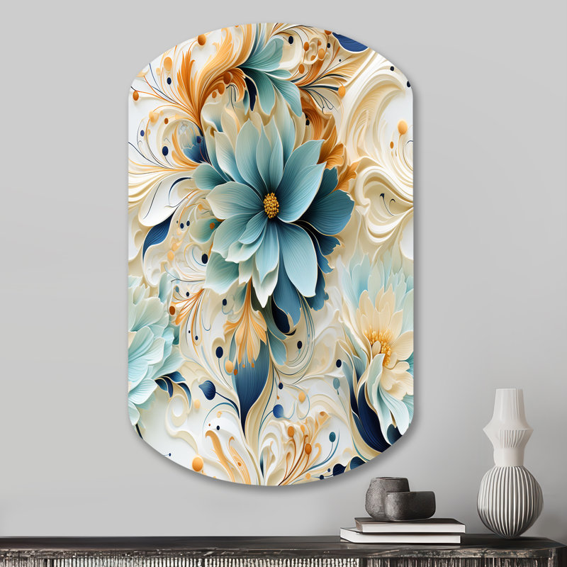 Swanson - Art mural floral irrégulier - Forme de cylindre, H 31 po x l 19 po