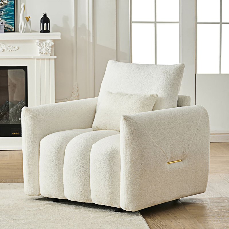 Chaise rembourrée avec coussin, Blanc cassé