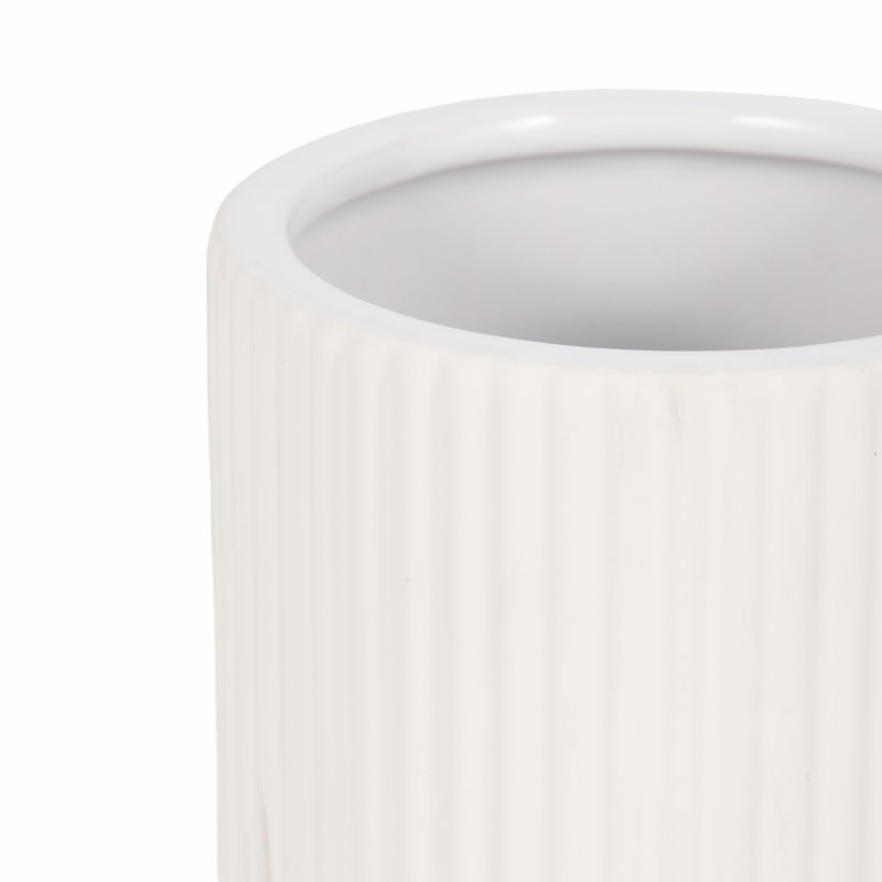 Vase de table Zed, H 9 po x l 5 po x P 5 po, Blanc