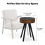 Table d'appoint ronde 15,7 pouces avec pieds en bois massif brun et noir