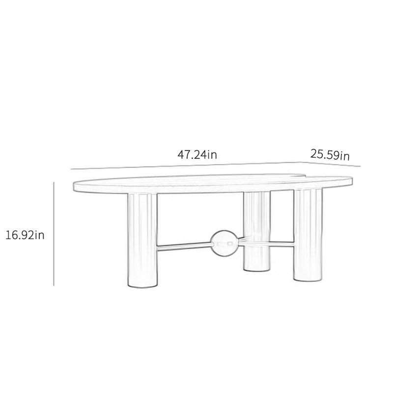 Creative design sense solid wood coffee table, Brown/Black, 16.92" H x 47.24" W x 25.59" D