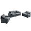 Ensemble de canapé luxueux et sophistiqué avec coussins et coussins moelleux, ensemble de canapé pour les salons et les clubs ainsi que les cinémas maison, composé de deux canapés simples et d'un canapé 2 places Ingrey Corduroy-471644837