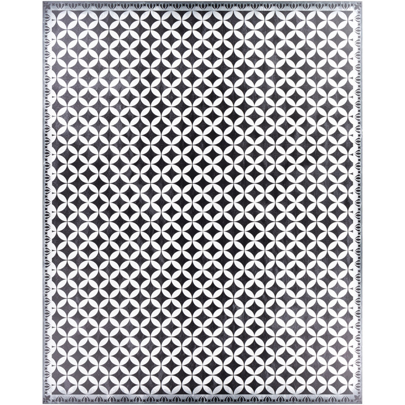 Tapis noir / blanc Bluejacket, Rectangle 2 pi x 3 pi 11 po
