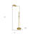 58" Brass Adjustable Traditional Shaped Floor Lamp With Bronze Dome Shade
