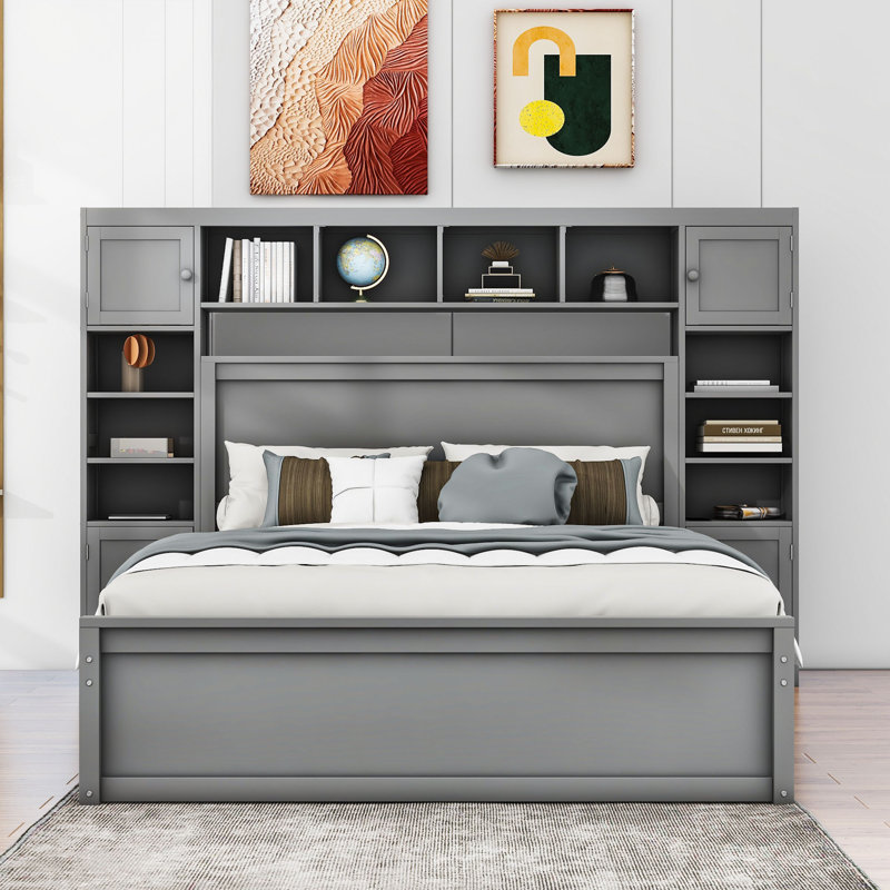 Alvinia Platform Storage Bed, Queen, Gray