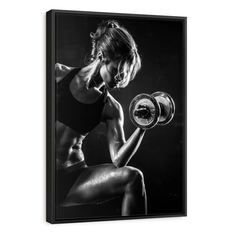 Fitness Lady, 9 po x 13 po, Cadre flottant noir