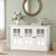 Armoire de rangement à 3 portes en acrylique avec miroir et 3 tablettes réglables-2098519505