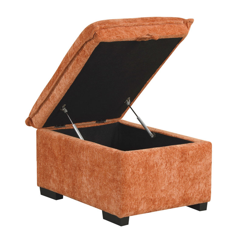 Marinda Upholstered Sofa, Orange Chenille