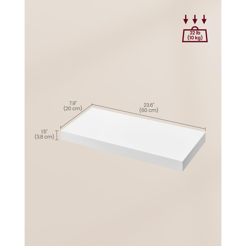Arihaant 2 Piece Floating Shelf, White
