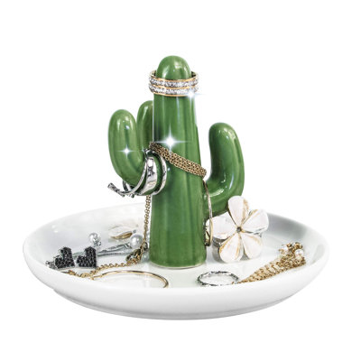 Porte-anneau de cactus pour bijoux - plateau à bijoux en céramique Anneaux / Bracelets / Boucles d'oreilles / Présentoir à bijoux