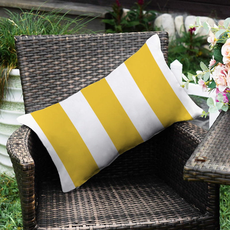 Set of 2 Polyester Indoor/Outdoor Stripes Throw Pillows Covers 12"x20" Lumbar support, Rectangle 12"H x 20"W, Polyester