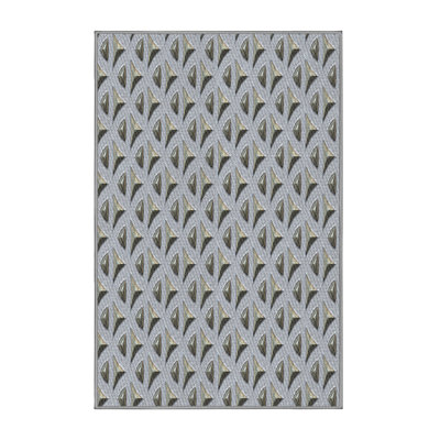 Tapis gris/zone noire à motifs