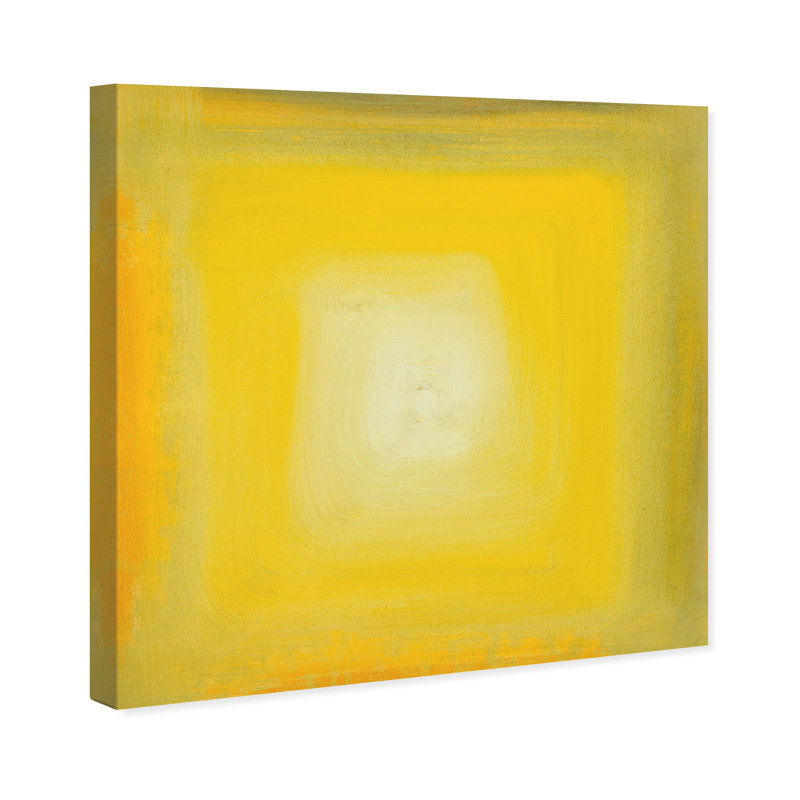 Jaune jaune cube - peinture sur toile, H 24 po x l 24 po