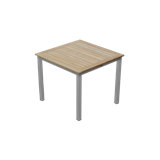 SoHo 36" Square Teak Aluminum Outdoor Dining Table