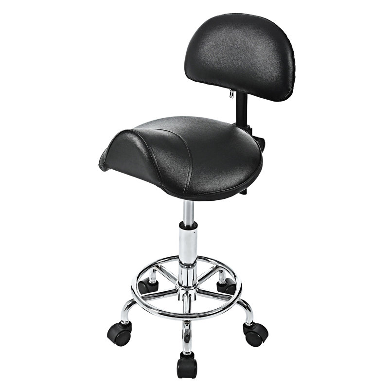 Tabouret roulant ergonomique réglable avec repose-pieds