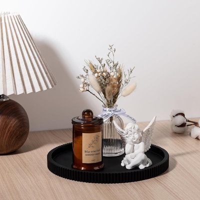 Round Silicone Tray, Bathroom And Kitchen Counter Organizer For Perfume, Candle, Soap, And Coffee Table Decor