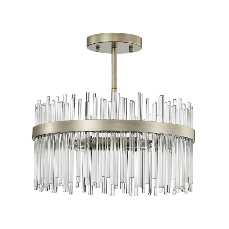 Iola 4-Light 17" Brushed Silver-ish Champagne Semi Flush Mount 