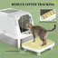Bac à litière fermé avec plateau en acier inoxydable, toilettes pour chat à entrée frontale et sortie par le haut avec pelle à litière