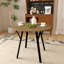 Table de salle à manger ronde 35,43 pouces, petite table de cuisine circulaire avec pieds en métal noir