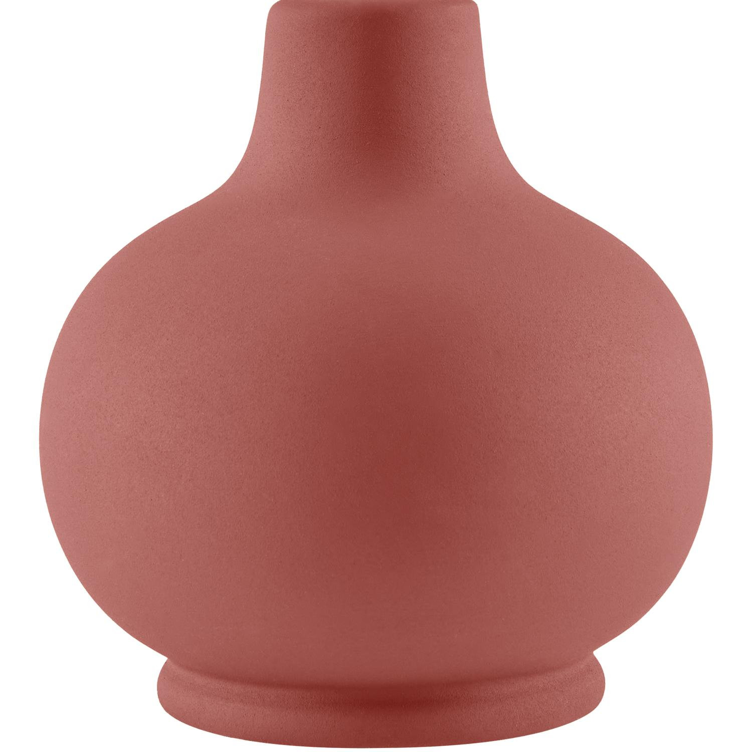 Momsen Scallop Shade Matte Lamp, Red, Natural, 13"H x 8"W x 8"D