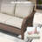 6 Pieces Outdoor Wicker Patio Furniture Set, 5-Person Seating Group With Side Table & Ottoman, All-Weather PE Wicker Sofa Conversation Set For Poolside, Deck, Backyard, Blue/Beige-866957804