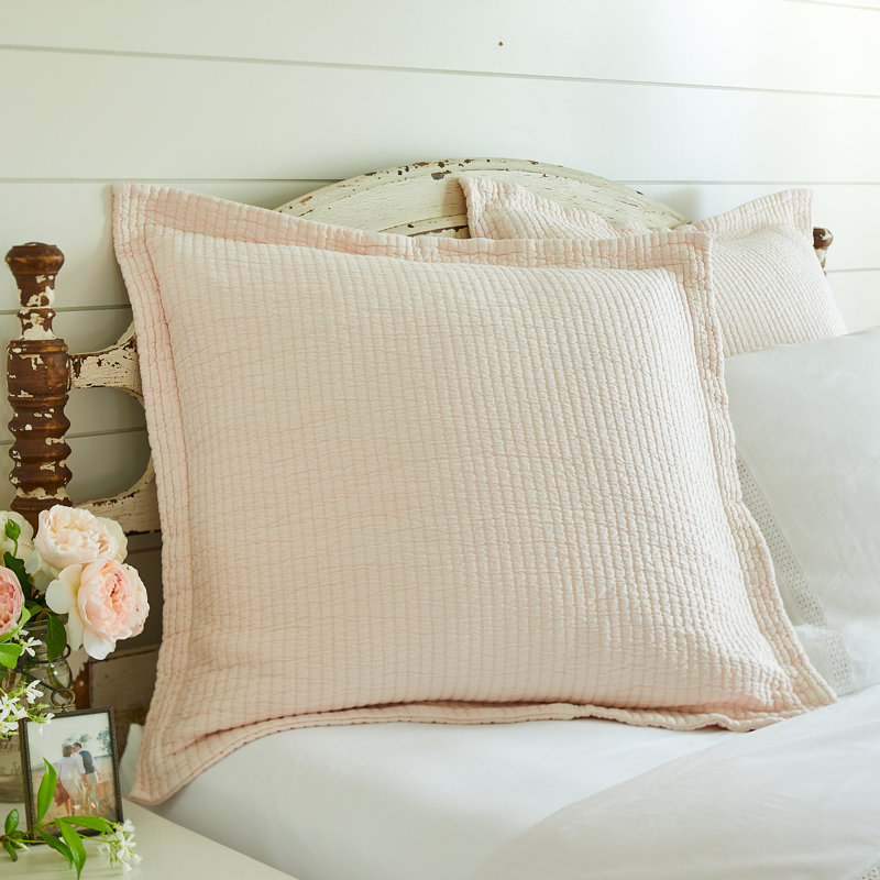 Hudson Stripe Cotton Blend No Sham Set, Euro, Pink