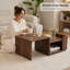 Table basse extensible en noyer avec rangement dissimulé, table basse moderne pour canapé, noyer-1087825034