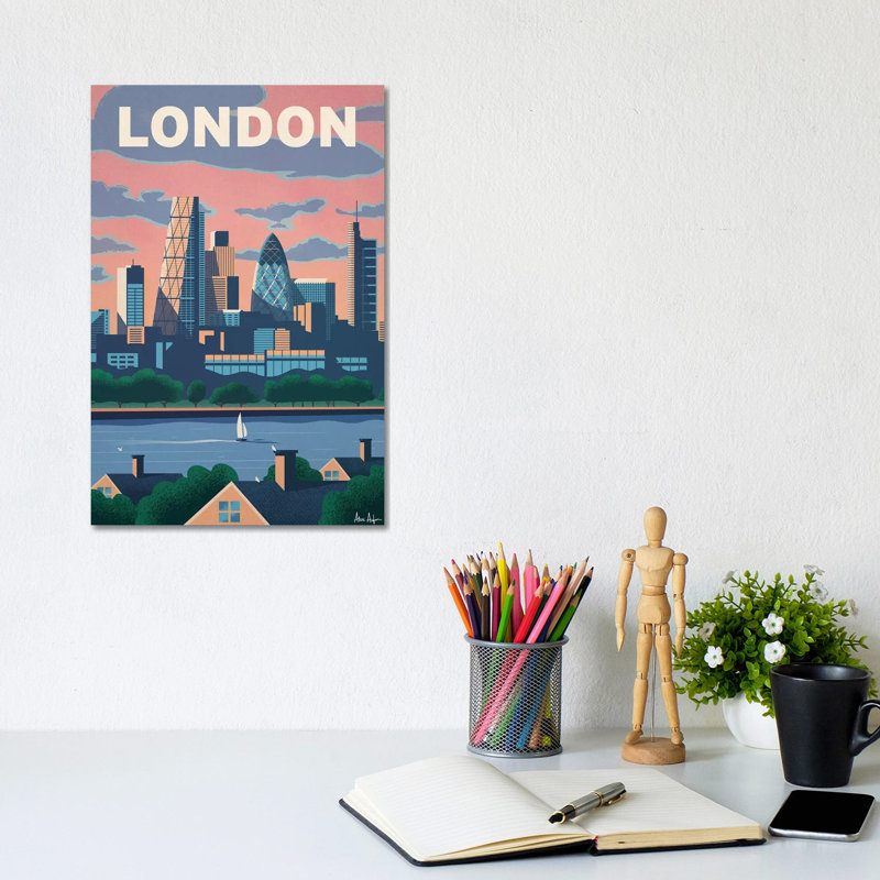 Modern London - Wrapped Canvas Print, 20.32 cm H x 30.48 cm W