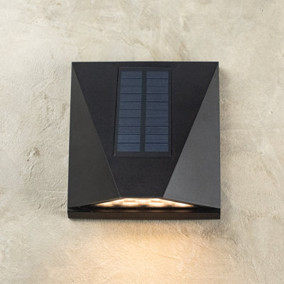Matte Black 12.7cm H Solar Powered Integrated LED Outdoor Sconce