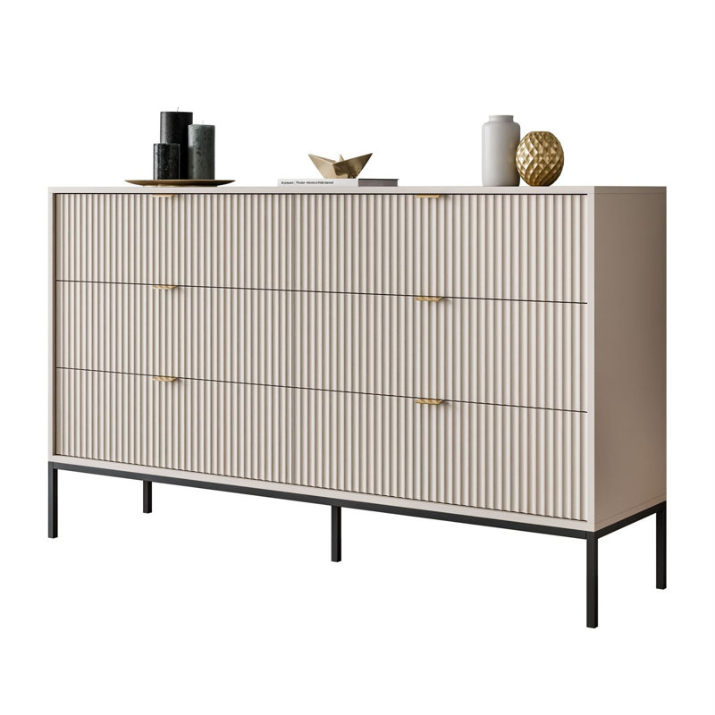154cm Sideboard, Cashmire/Black