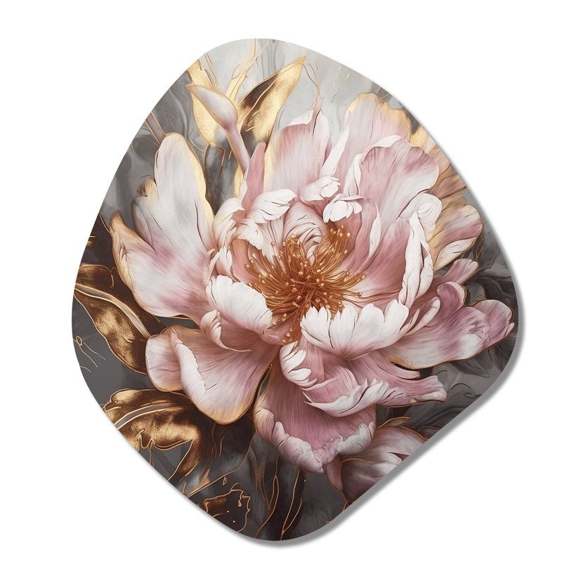 Wadebridge - pivoines asymétriques, reproduction d'art murale en métal Freeform, H 35 po x l 31 po x P 1 po