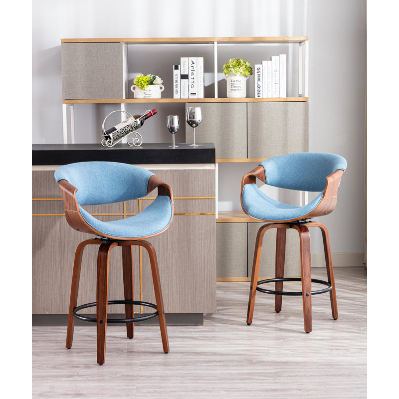 63cm Swivel Bar Stool, Blue