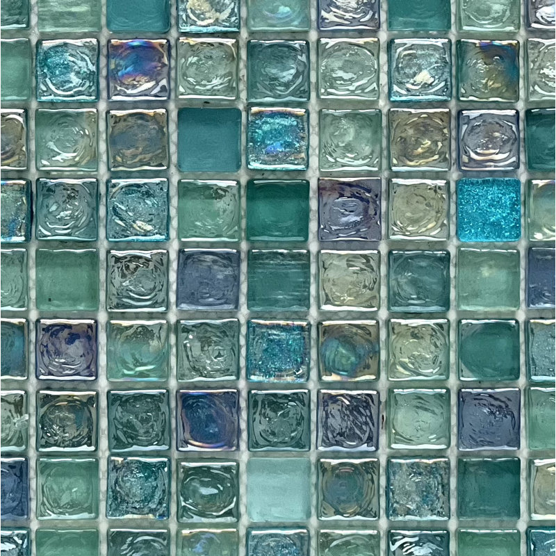 Carreaux de mosaïque en verre Ferrara 0,8 po x 0,8 po pour murs et sols, Bleu