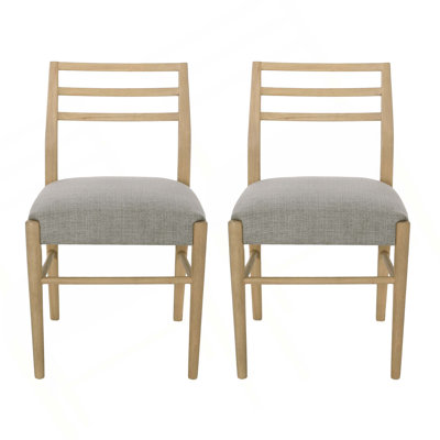 Farmhouse Woodern Frame Upholstered Armless Dining Chair with Lader Back(Set of 2)