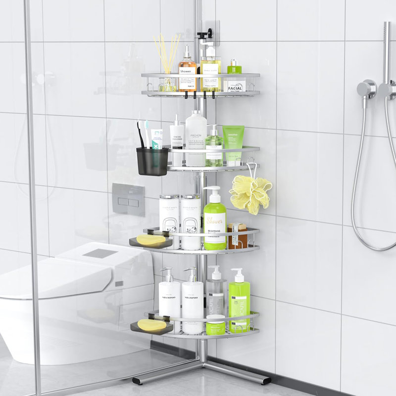 Serviteur de douche debout en coin, Chrome