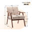 Fauteuil à oreilles à oreilles avec structure et siège robuste de style Mid-Century-125559873