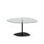 Table basse moderne avec plateau 100% verre trempé, 33,5 x 15,7 x 26,4 pouces | Pieds élégants en métal noir | Démonté pour un assemblage facile | Design élégant et transparent pour les espaces de vie contemporains-647895892-647895895
