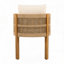 Ensemble de 2 chaises d'extérieur en bois d'acacia avec poignées en corde brunes-512265869